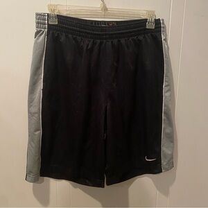 Nike Men's Black and Silver Athletic Shorts